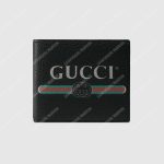 Gucci Print Leather Bi-Fold Wallet Black