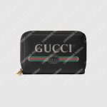 Gucci Print Leather Card Case Black