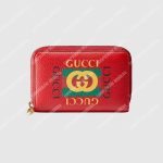 Gucci Print Leather Card Case Red