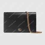 Gucci GG Marmont Leather Mini Chain Flap Bag Black