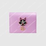 Gucci Leather Card Case With Bosco Pink