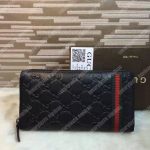 Gucci GG Signature Offset Web Zip Around Wallet Black