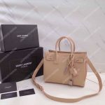 Saint Laurent Sac De Jour Baby Grained Leather Cream