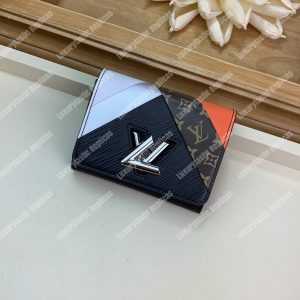 LV Twist Compact Wallet Epi Leather Monogram Noir Tan - Image 3