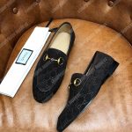Gucci Jordaan GG Velvet Loafer Brown