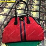 Gucci Re(Belle) Large Top Handle Tote Suede Red