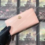 Gucci Leather Zip Around Wallet Light Pink