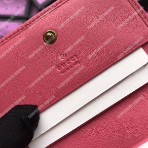 Gucci GG Marmont Card Case Velvet Pink Love - Image 7