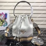 Prada Leather Bucket Bag White