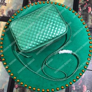 Gucci Laminated Leather Small Shoulder Bag Green - Image 3