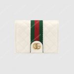 Gucci Leather Card Case With Double G Off-White
