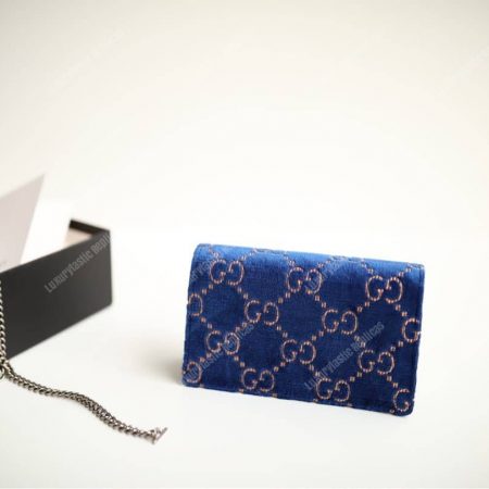 Gucci Dionysus GG Velvet Super Mini Bag Blue - Image 5