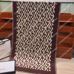 Gucci G Rhombus Lamé Wool Jacquard Stole Brown White