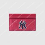 Gucci Card Case With NY Yankees Patch Pink