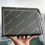 LV Pochette Voyage MM Taiga Leather Black