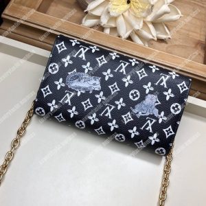 LV Twist Chain Wallet Catogram Dogs and Cats Black White - Image 4