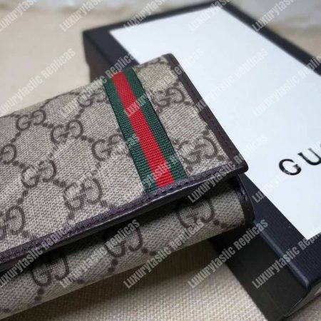 Gucci GG Supreme Continental Wallet Web Grey - Image 6