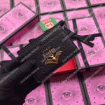 Gucci Garden Leather Card Case Black with Bat