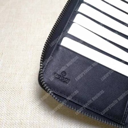 Gucci GG Micro Guccissima Zip Around Wallet Black - Image 6