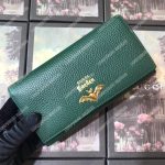 Gucci Garden Leather Continental Wallet Green with Bat