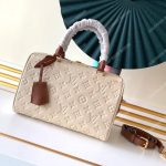 LV Speedy Bandouliere 25 Monogram Empreinte Leather Creme Caramel