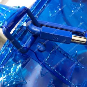 LV Keepall Bandouliere Monogram 50 Blue PVC - Image 6
