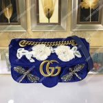 Gucci GG Marmont Embroidered Velvet Mini Bag Dragonfly