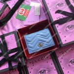 Gucci GG Marmont Card Case Wallet Aquamarine