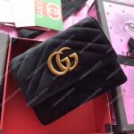 Gucci GG Marmont Velvet Flap Wallet Black