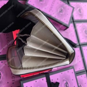 Gucci Print Leather Zip Around Wallet White - Image 3