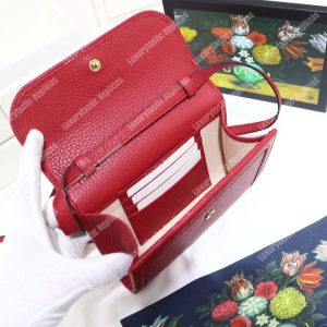 Gucci GG Calfskin Mini Shoulder Flap Bag Red - Image 7