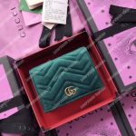 Gucci GG Marmont Card Case Velvet Emerald Green