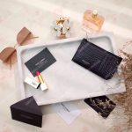 Saint Laurent Paris 5 Fragments Zip Pouch Crocodile