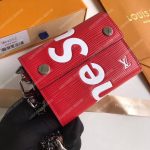 Louis Vuitton x Supreme Rivets Chain Wallet Epi Canvas Red