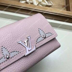 LV Capucines Compact Wallet Taurillon Magnolia Leather Monogram Flowers - Image 3