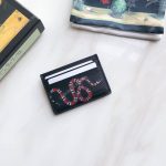 Gucci Kingsnake Print Leather Card Case Black