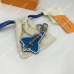 LV Metal Rocket Bag Charm and Key Holder Blue