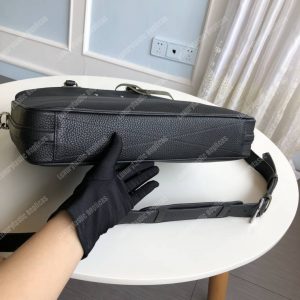 LV Armand Briefcase MM Black/Khaki Green - Image 4