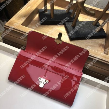 LV Cherrywood Wallet Patent Leather Red - Image 5