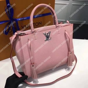 LV Lockmeto Handbag Luxury Leather Rose Poudre - Image 4