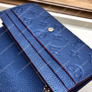 LV Sarah Wallet Monogram Empreinte Leather Marine Rouge - Image 5