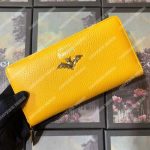 Gucci Garden Leather Zip Around Wallet Yellow with Bat