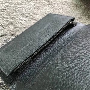 LV Brazza Wallet Taiga Leather Noir Gris - Image 4