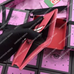 Gucci GG Marmont Card Case Velvet Pink Love - Image 5