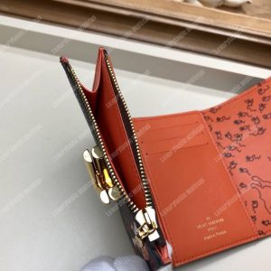 LV Twist Compact Wallet Catogram Dogs and Cats Brown Orange - Image 4