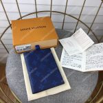 LV Passport Cover Taiga Monogram Cobalt