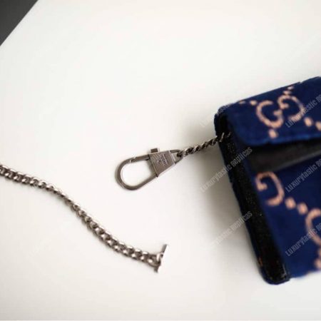 Gucci Dionysus GG Velvet Super Mini Bag Blue - Image 4