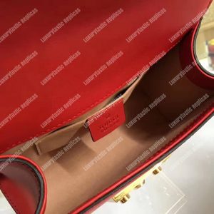 Gucci Padlock Shoulder Bag Red With Pearls - Image 4