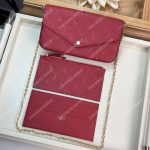 LV Pochette Felicie Monogram Empreinte Leather Cerise