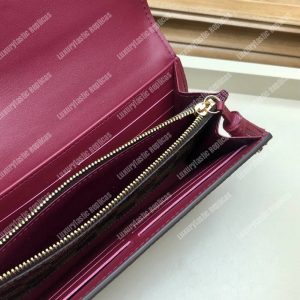 LV Croisette Wallet Damier canvas w/ grained leather Lie De Vin - Image 5